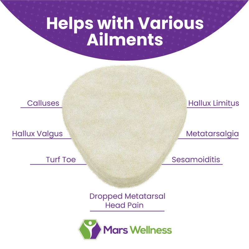 MARS WELLNESS Metatarsal Felt Foot Pad 1/8" Thick - USA Made - 6 Pairs (12 Pieces) - Image 5
